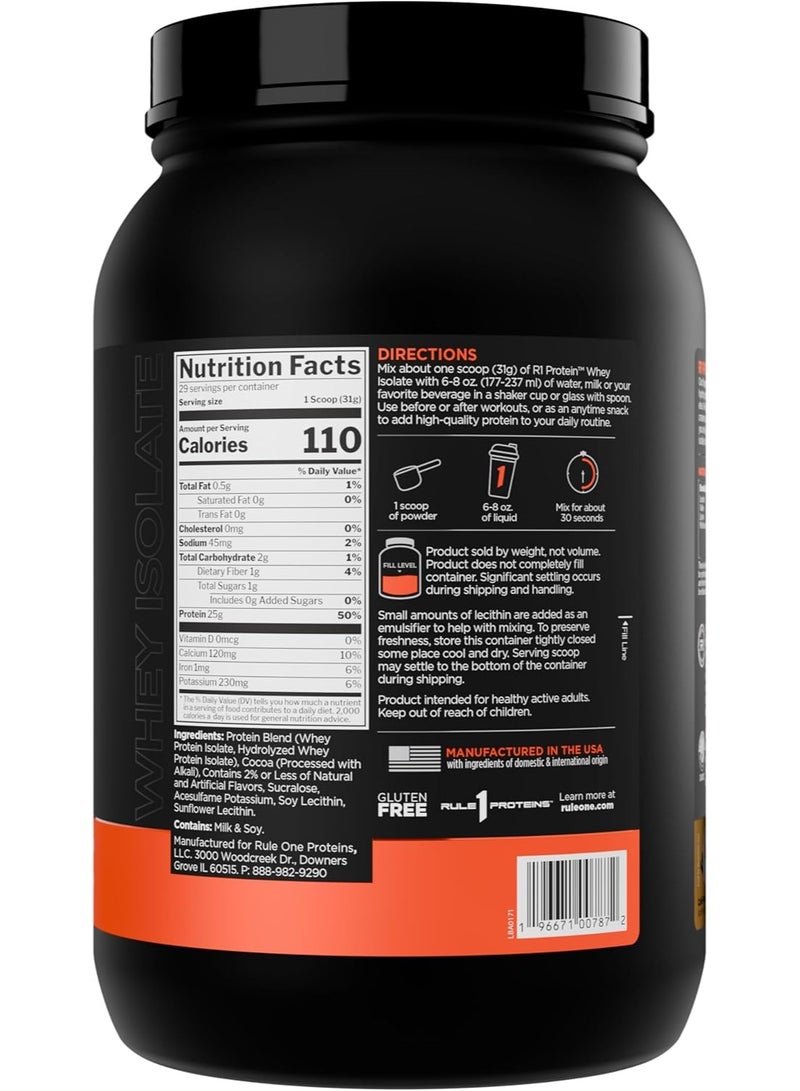 Rule1 Whey Protein Isolate Powder, Café Mocha, 1.9 lb, 25g Protein per Serving, Low Carb & Low Fat, Fast-Digesting Protein - Image 2